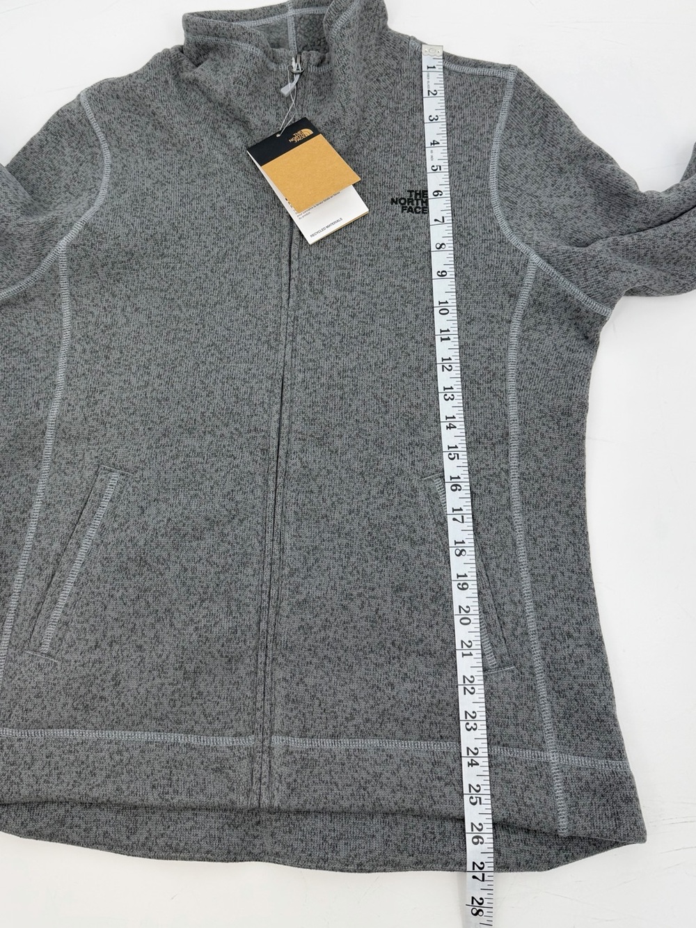 The North Face Women's Sweater Fleece Full Zip Jacket Gray Heather Large NWT - Picture 12 of 13